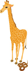 Animal welfare icon isometric vector. Boa constrictor near giraffe animal icon. Biological diversity concept
