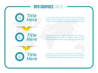 Abstract infographic showing the 3 point process of a business plan timeline For presentations and posters. Vector illustration.