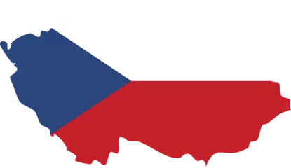 Poster Czech republic map with national flag. © Svutlana 