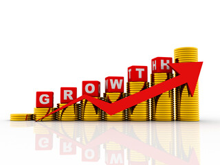 3d rendering Stock market online business concept. business Graph 
