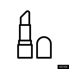 Lipstick vector icon in line style design for website, app, UI, isolated on white background. Editable stroke. Vector illustration.