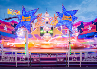 A detail of a carousel in the amusement park Prater