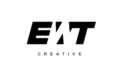EWT letters negative space logo design. creative typography monogram vector	