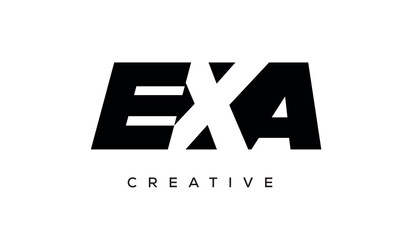 EXA letters negative space logo design. creative typography monogram vector	