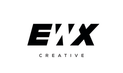 EWX letters negative space logo design. creative typography monogram vector	