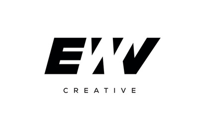EWV letters negative space logo design. creative typography monogram vector	