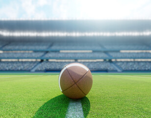 American Football Stadium and Ball