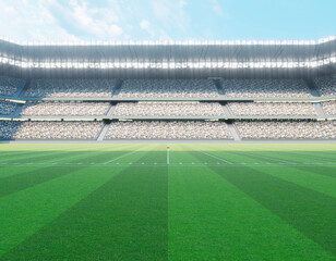 Fototapeta premium American Football Stadium and Ball
