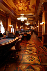 Fototapeta na wymiar interior of elite luxury vip casino, illustration, ai generative