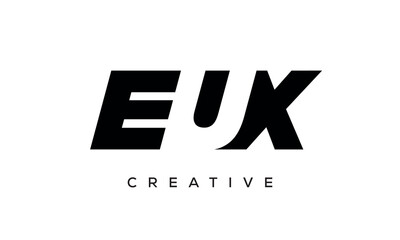 EUX letters negative space logo design. creative typography monogram vector	