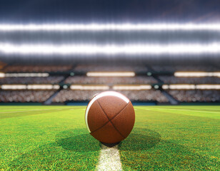 American Football Stadium and Ball