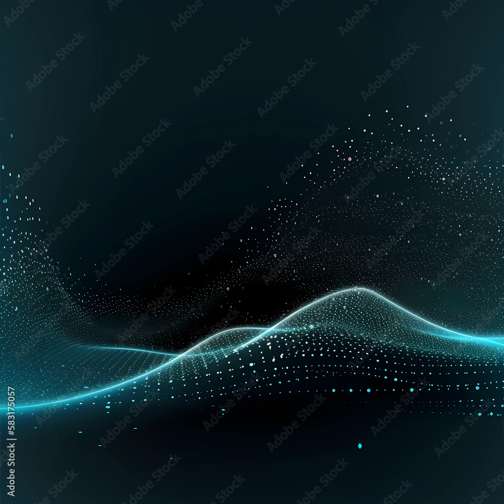 Poster technology background with connected dots. data science, particles, digital world, virtual reality c