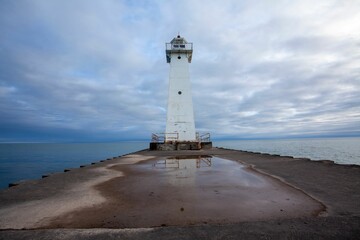 Fototapeta premium Sodus Outer Lighthouse on Lake Ontario in New York