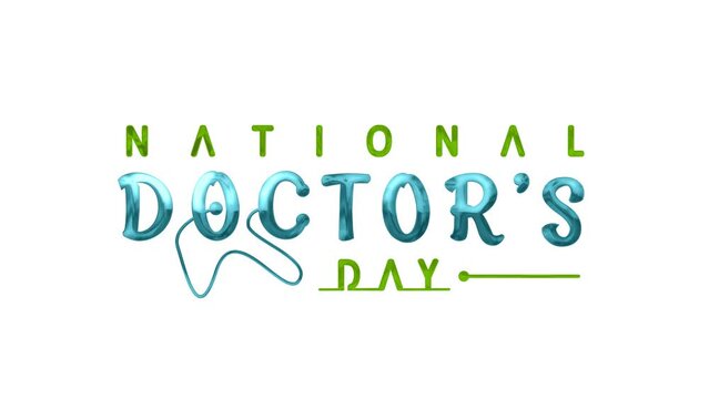 National doctors day lettering animation text, for banner, social media feed wallpaper stories. Celebrate on 30 March
