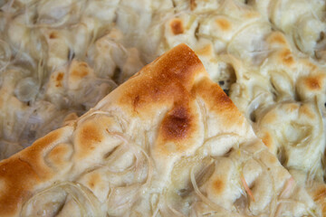 genoese dumpling typical Ligurian focaccia with different flavors and ingredients