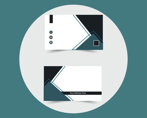 flat design template, Double-sided creative business card template, Personal visiting card with company logo. horizontal simple clean layout design template, Luxury and elegant business card,