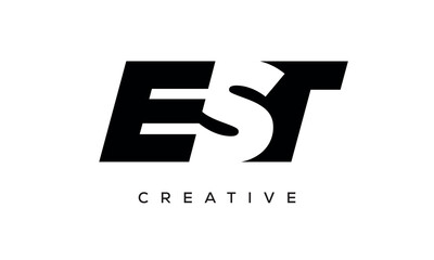 EST letters negative space logo design. creative typography monogram vector	