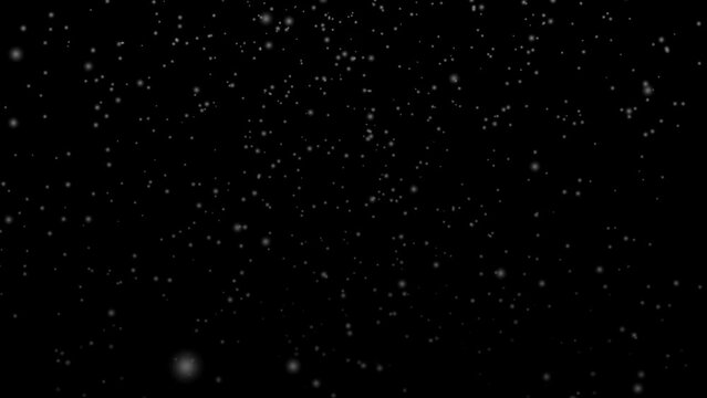Looping snow animation on black background
