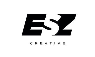 ESZ letters negative space logo design. creative typography monogram vector	