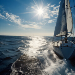 Obraz premium sailing at sea. Generative Ai