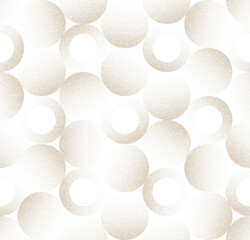 Retro 50s 60s 70s Seamless Pattern Stipple Different Circles Abstract Background. Faded Dotted Ellipse Geometric Grid Transparent Repetitive Wallpaper. Old Fashioned Posh Tessellated Art Illustration