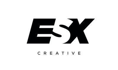 ESX letters negative space logo design. creative typography monogram vector	