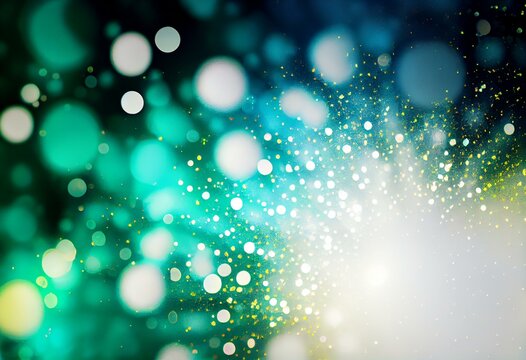 white, green, blue, glitter, blur, abstract background Generative AI