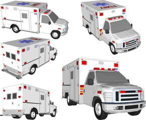 Vector sketch of hospital patient ambulance car illustration