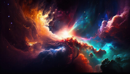 Chaotic space background abstract painting