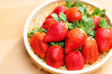 Beautiful basket of fresh strawberries