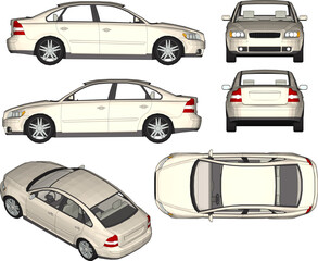 Vector sketch of modern family sedan car illustration