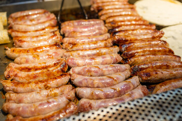 Grill Taiwan sausage in street market at Taiwan