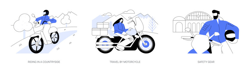 Motorcycle driver abstract concept vector illustrations. - obrazy, fototapety, plakaty