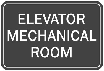 Elevator warning sign and labels elevator mechanical room