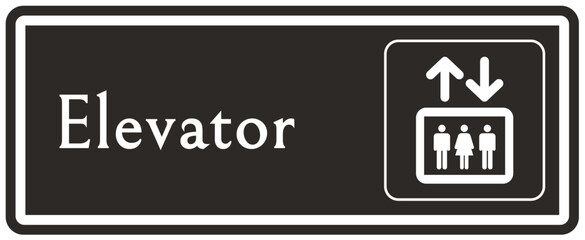 Elevator warning sign and labels