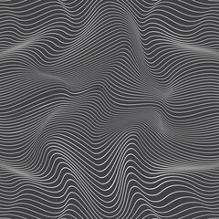 Wavy monochrome linear texture. Vector illustration.