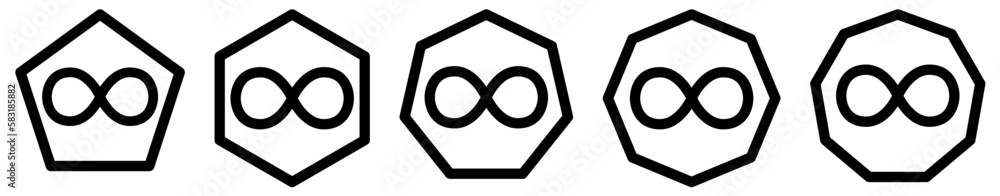 Canvas Prints infinity icon in polygons with different number of edges. lemniscate curves sign