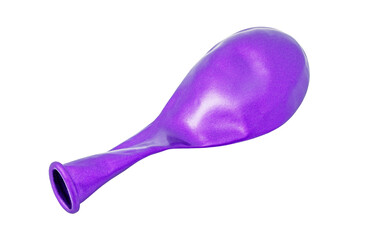 Ball festive not inflated air violet, isolated on white background with clipping path