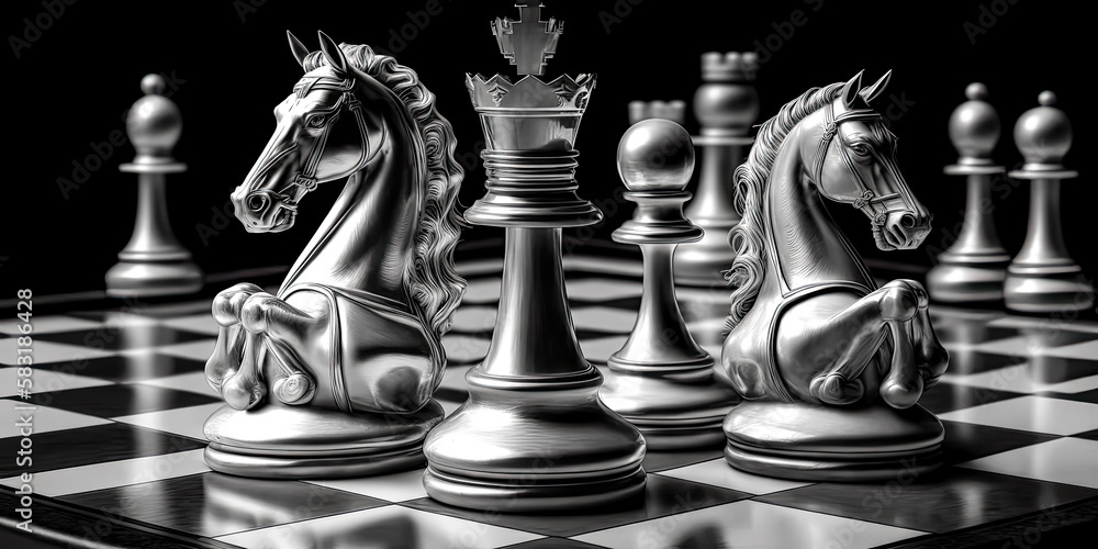 Aufkleber a varied selection of still life objects were arranged to create an interesting chess themed wallpap