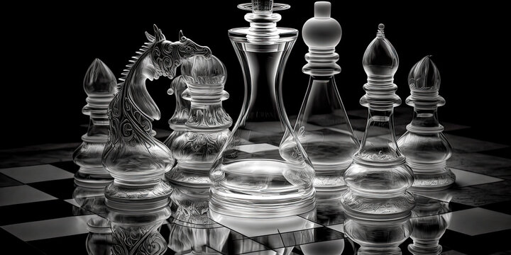 The image depicted still life items arranged in a chessboard pattern - generative ai.