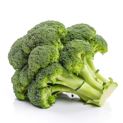 fresh broccoli isolated on white background, generative ai