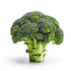 fresh broccoli isolated on white background, generative ai
