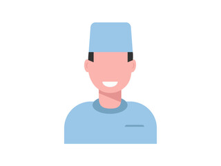 Doctor icon in uniform. Flat style male. Vector illustration