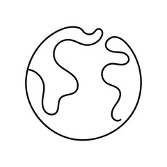 Earth Monoline vector line Icon. Sustainably Made Icon.