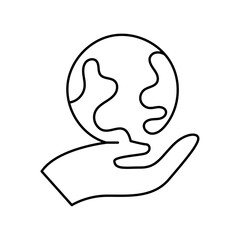 Sustainably Made Icon. Single Line editable stroke.