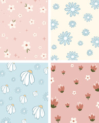 Cute Flower Pattern Aesthetic Background
