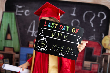 Boy graduating from kindergarten VPK 
