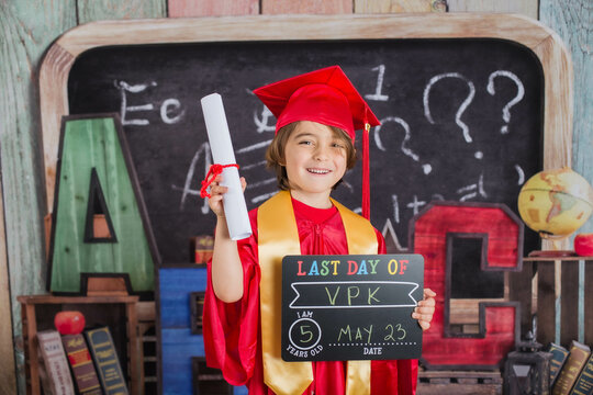 Boy graduating from kindergarten VPK 