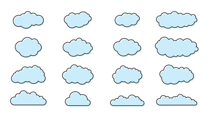Collection of cloud icons. Vector illustration