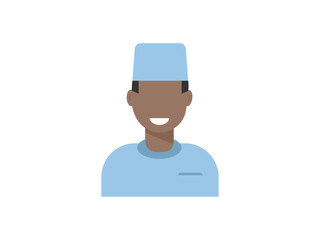 Doctor icon in uniform. Flat style male. Vector illustration